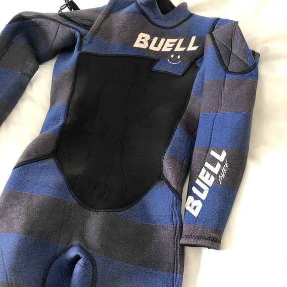 Wetsuit Full Suit 4/3mm No Zip Buell Striped - Picture 2 of 11
